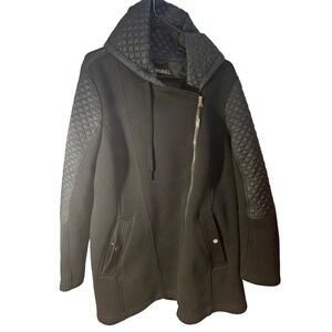 MICHAEL KORS Black Quilted Sleeve Asymmetrical Zip Hooded Jacket Women18